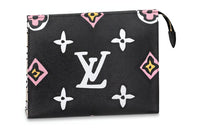 LOUIS VUITTON Canvas Toiletry Bags Clutches Regular Women's Black