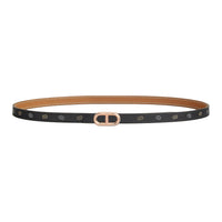HERMES Calfskin Leather Belts Women's Black 1.3CM