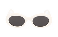 CELINE Acetate Oval Sunglasses Unisex White