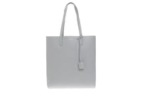 SAINT LAURENT Leather Tote Bag Shopping Bag Handbag Unisex Gray