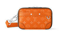 LOUIS VUITTON Alpha Taiga Calfskin With Monogram Coated Canvas Wallet Women's Citrus