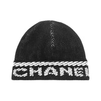 CHANEL 2000s Logo Cashmere Beanie Hat