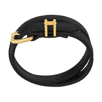 CELINE Les Cuirs CELINE Double Bracelet In Lizard Calfskin And Brass With Gold Finish