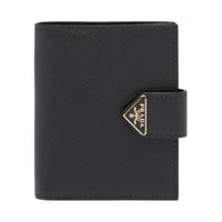 PRADA Saffiano Leather Wallet Small Size Women's Black