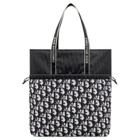 DIOR Cotton Blend Terry Fabric Tote Bag Shopping Bag Handbag Men's Black