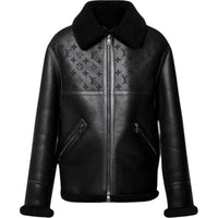 LOUIS VUITTON FW24 Leather Jacket Men's Black