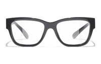 CHANEL Acetate Irregular Shape Eyeglass Frames Women's Black