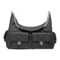 CHANEL Leather Shoulder Bag Women's Black