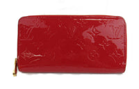 LOUIS VUITTON Zippy Leather Wallet Regular Women's Red