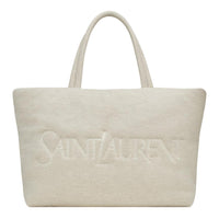 SAINT LAURENT Cotton Tote Bag, Shopping Bag, Handbag Women's Light Umber