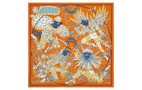 HERMES Silk Scarves Women's Orange