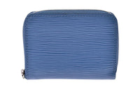 LOUIS VUITTON Leather Wallet Women's Blue