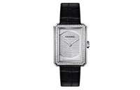 CHANEL BOY · FRIEND Collection Wrist Watch Quartz Movement Crocodile Leather Strap Silver Dial Women's