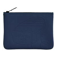 HERMES Polyamide Clutch Small Size Women's Deep Sea Blue
