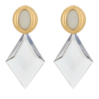 SAINT LAURENT Brass Resin Earrings Unisex Gold