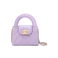 CHANEL Cow Leather Shoulder Bag, Crossbody Bag, Handbag Extra Mini Women's Light Purple