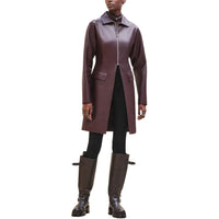 HERMES Leather Jacket Women's Brown