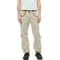 MIU MIU Mid-Rise Leather Trim Pants