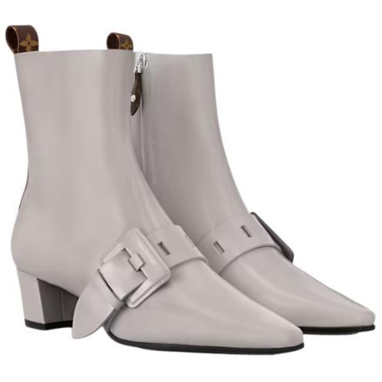 LOUIS VUITTON Fusee Ankle Boots 4.5cm Women's Gray