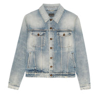SAINT LAURENT Women's Boyfriend Denim Jacket Hilton Sky Blue