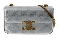 CELINE Triomphe Calfskin Crossbody Bag Shoulder Bag Regular Women's Silver