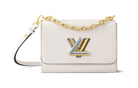 LOUIS VUITTON Twist Epi Grained Leather Crossbody Bag Shoulder Bag Women's Quartz White