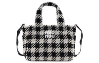 MIU MIU 100% Cotton Shoulder Bags Handbags Clutches Women's Black
