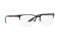 PRADA Plate Frame Browline Eyeglass Frames Men's Black