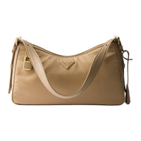 PRADA Recycled Nylon Handbag, Shoulder Bag Tubas Women's Camel Brown