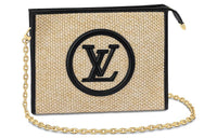 LOUIS VUITTON Toiletry Pouch On Chain Beige/Black