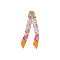 HERMES Silk Scarves Women's Rose/White/Daylight Gold