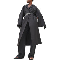 HERMES SS24 Trench Coat Women's Black Blue