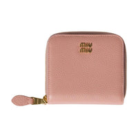 MIU MIU Cow Leather Wallet Women's Orchid Pink