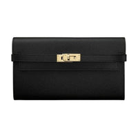 HERMES Kelly Wallet Epsom Calfskin Wallet Women's Noir Black