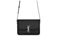 SAINT LAURENT SOLFERINO Cow Leather Messenger Bag, Shoulder Bag, Crossbody Bag Medium Size Women's Black