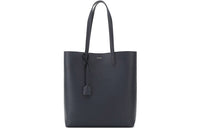 SAINT LAURENT Soft Leather Combo Bag Tote One Shoulder Handbag Regular Women's Navy Blue
