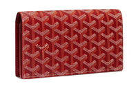 GOYARD RICHELIEU Canvas With Leather Wallet Unisex Red
