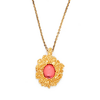 SAINT LAURENT Pre Owned Stone pendant Necklace