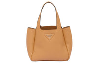 PRADA Leather Tote Bag Shopping Bag Shoulder Bag Handbag Women's Caramel