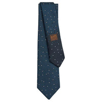 HERMES Mulberry Silk Ties Men's Black/Electric Blue/White