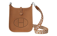 HERMES Evelyne Cow Leather Crossbody Bag Shoulder Bag Unisex Brown