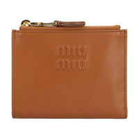 MIU MIU Leather Wallet Small Size Women's Brown