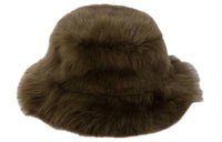 MIU MIU Leather Cashmere Bucket Hats Women's Light Brown