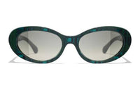 CHANEL Acetate Cat Eye Sunglasses Men's Green