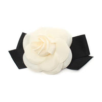 CHANEL Cotton Brooches Unisex Black