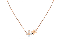 LOUIS VUITTON Rose Gold With Diamond Necklaces Women's Gold
