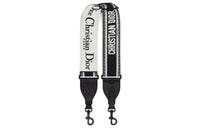 DIOR Embroidered With Calfskin Bag Straps Women's Ultra Matte Black