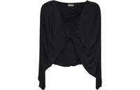 SAINT LAURENT Open-Front Ruched Long-Sleeved Top