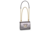 LOUIS VUITTON Twist Shiny Python Skin Shoulder Bag Crossbody Bag Mini Women's Bright Purple