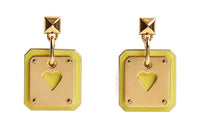 HERMES Alloy Silver-Plated Gold-Plated Earrings Women's